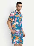 Greciilooks Mens Rayon Floral Pajama Set Regular Fit