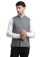 Turtle Men 100% Cotton Light Blue Nehru Jacket