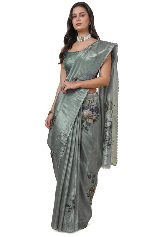Soch Women Tissue Zari Embroidered Detailed Saree