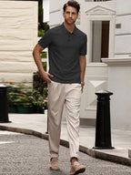 Leriya Fashion Solid Regular Fit Casual Old Money Polo T Shirt For Men