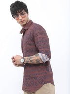 Ketch MenS Slim Fit Shirt (Khsh001320_Brown