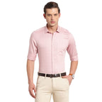 Turtle Men Pure Cotton Checked Slim Fit Formal Shirts Orange