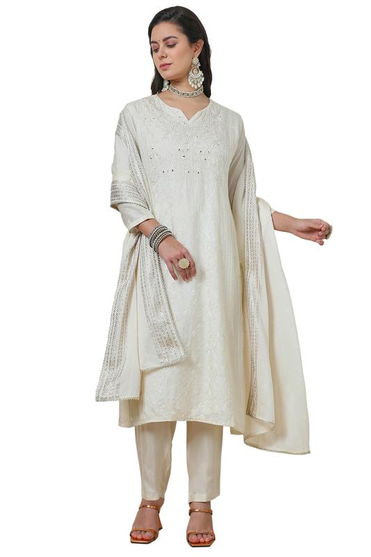 Soch Women Viscose Blend Embroidered Suit Set with Mirror Work