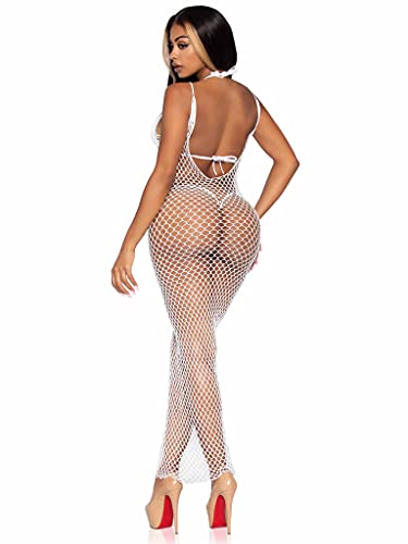 Woven twist net backless maxi dress OS W