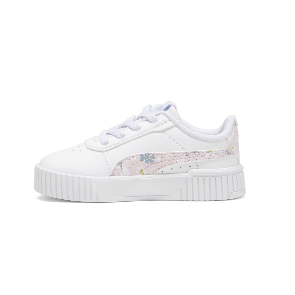PUMA Kids Carina Sneaker, White-Chalk Pink-Blue Wash, 4 US Unisex Toddler