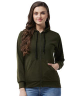 Pivl Full Sleeve Solid Women Sweatshirt_Olive, M