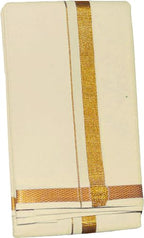 PRAKASAM COTTON - Jari Border Cotton Blended Dhoti For mens
