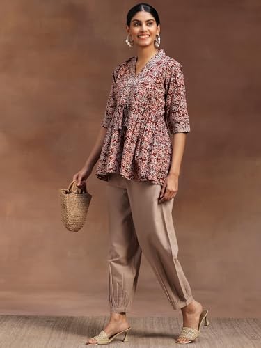 Libas WomenS Cotton A-Line Kurta (29101O_Rust
