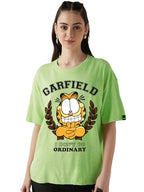 Bewakoof Air 1.0 Official Garfield Garfield Womens Graphic Print Oversized Fit Half Sleeve Round Neck Pure Cotton T-Shirt_66277
