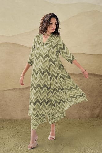 Toochki Dress For Women | Two Piece Dress For Women Long | Dress | Maxi Dress For Women | Dresses | Zig Zag Printed Dress | Cott