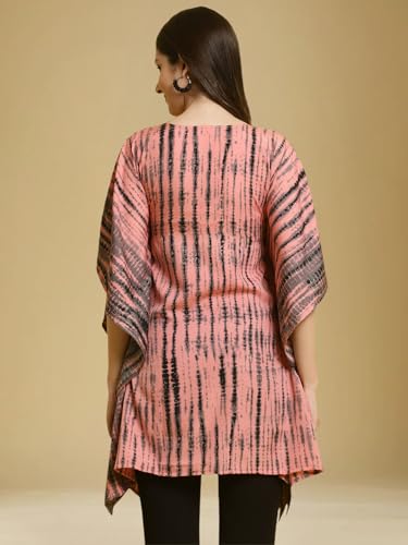 Tee Projekt Crepe Elegant Kimino Sleeves WomenS Kaftan Peach