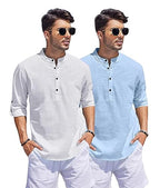 Hemadhav Combo Of MenS Regular Fit Cotton Blend Casual Kurta (Pack Of 2)