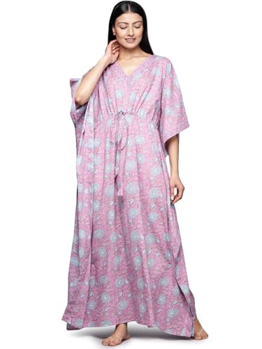 Libas Printed Cotton Night Dress For Women (50171R) Lavender
