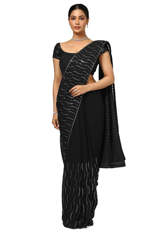 Soch Women Sequin Embellished Georgette Saree