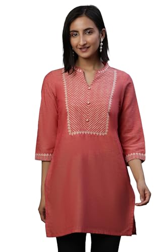 Aurelia Women'S Regular Kurti (24Fea30473-702661_Burnt Coral