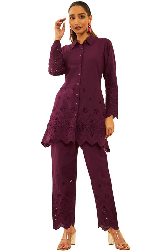 Soch Women Cotton Thread Work Jumpsuit