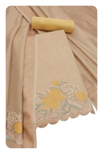 Soch Women Crushed Tissue Embroidered Unstitched Dress Material with Thread Work