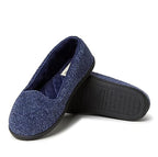 Dearfoams Womens Rebecca Lightweight cozy Memory Foam closed Back Slipper with Wide Widths, Peacoat chenille, 13-14