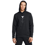 Under Armour Men's Project Rock Rival Fleece Hoodie, (001) Black / / White, X-Large