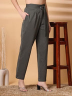 Womens Wide Leg Pants | Solid Green Stretchable Polyester Trousers | Stylish Korean Clothing | Flared, Straight Fit, Baggy, and