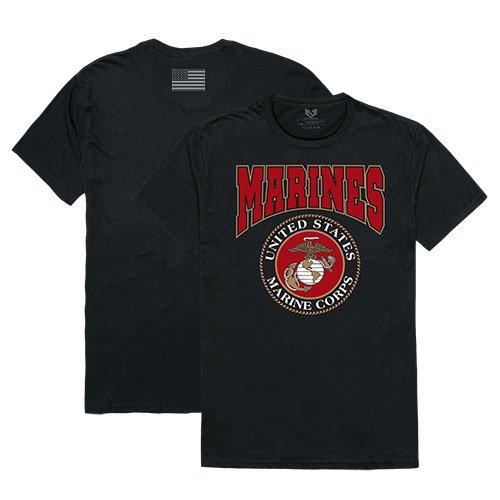 Relaxed Graphic T's, Marines, Black, S
