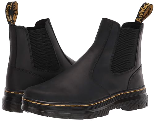 Dr. Martens Unisex Embury Chelsea Boot, Black Wyoming, 8 Women/7 Men