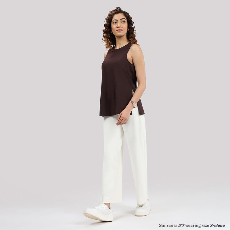 Last Tee Sleeveless Long Slit Top | Stays New for 750+ Days | Breathable | Long Slits | high Neck | Sleeveless Design