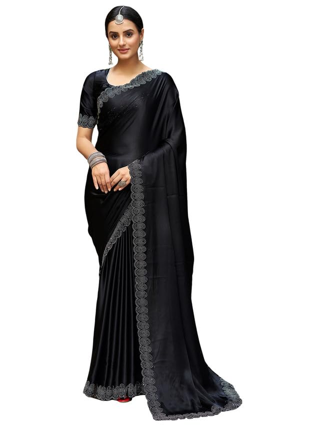 Satrani Womens Silk Saree (3431S281N_Black_1)