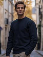 Nobero Navy Blue Unisex Cotton Solid Plain Sweatshirt Sports Winter Gym Workout Running Travel Trekking Hooded Sweatshirts And F