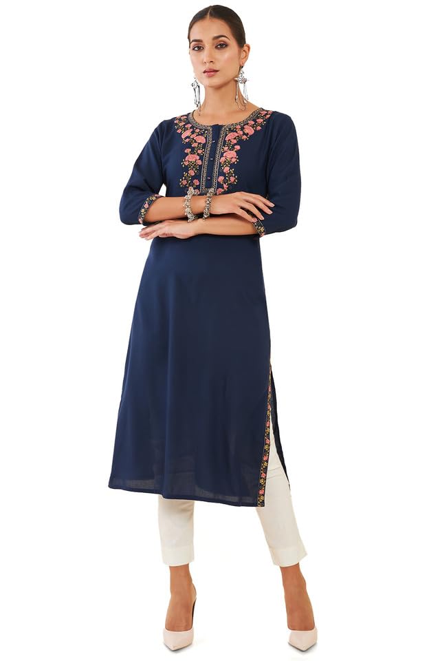 Soch Women Floral Embroidered Rayon Kurta