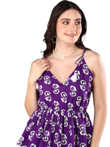 Stylum Womens Floral Printed Rayon Short Peplum Top