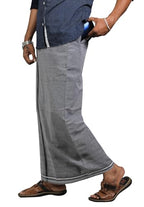 Prakasam Cotton Mens Cotton Kerala Thalapathi Border Welcro Pocket Dhoti (Size -L Size Dhoti) / Ash Colour Thalapathi Adjustable