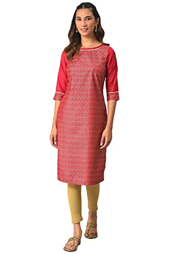 Aurelia WomenS Polyester Geometric Regular Shirt (23Aua13681-506068_Deep Red