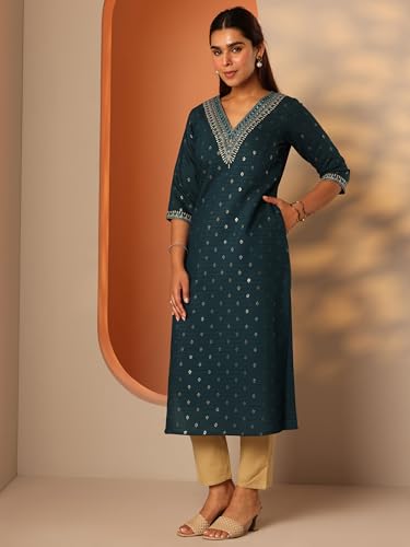 Libas Women'S Silk Blend Straight Kurta