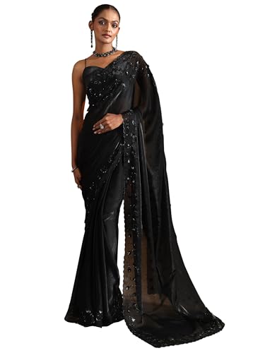 Libas Embellished Satin Saree For Women (16843Pr)