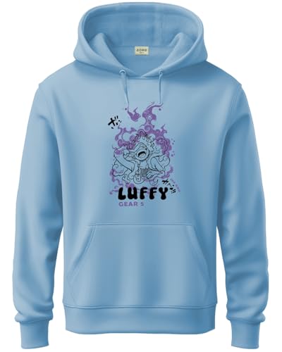 ADRO Hoodies for Men | Printed Hoodie for Men | Cotton Hoodie | Mens Hoodies | Sweatshirt for Men | Hooded Hoodie | H24-LUFFY-SK