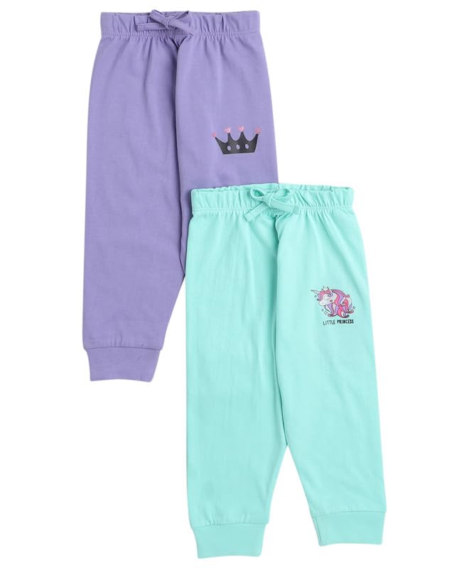 BUMZEE Mint Green & Lavender Full Length Girls Pyjamas Pack of 2 Age - 12-18 Months (Peb8760D-mgn.lvd)