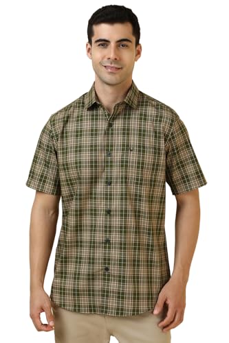Allen Solly Men Casual Denim Cotton Short Sleeve Chino Shirt