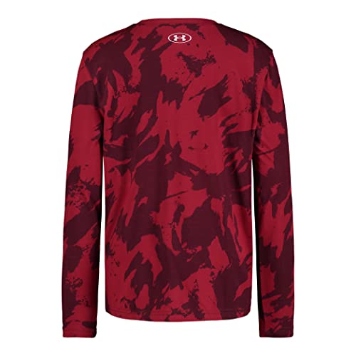 Under Armour Boys Outdoor Long Sleeve Tee, Stylish Crew Neckline, Cute Full Fit T-Shirt, Cordova Plume Wave, Large US