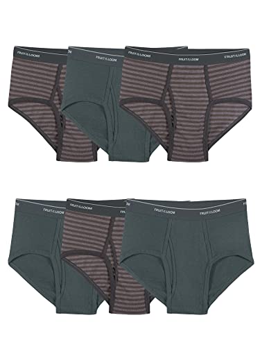 Fruit of the Loom Men's Fashion Brief Assorted (Pack of 6), Solids and Stripes, X-Large