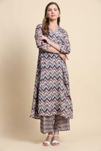 Toochki Kurta Set For Women |Two Piece Kurta Set | Latest Women Kurta Set | Flared Kurta Set | Trendy Long Kurta Set | Zig Zag P