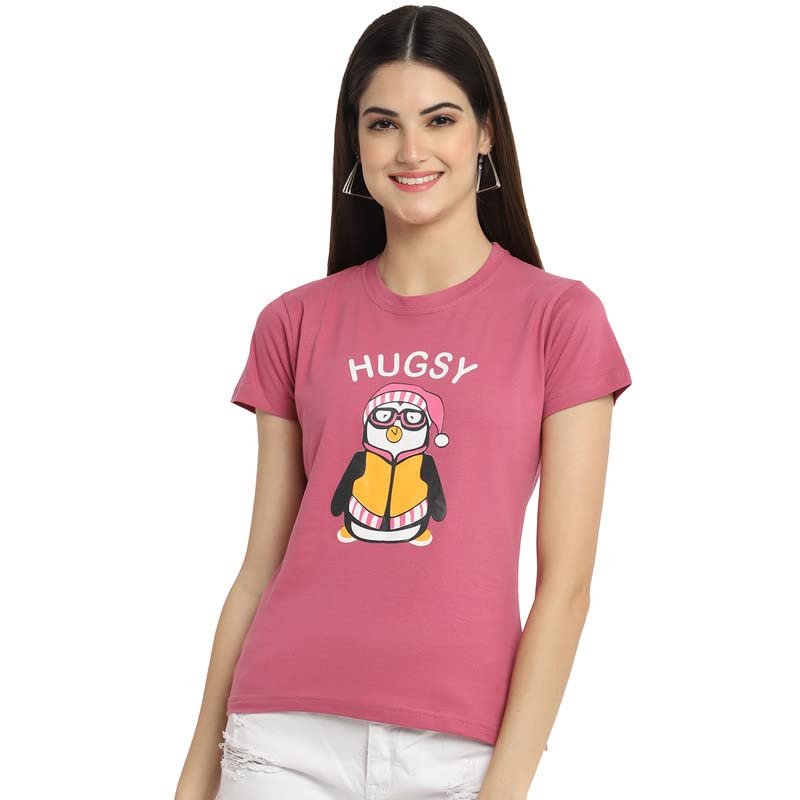 Preneum Womens Cotton Regular Fit Latest Graphic Stylish Printed Short Sleeves Casual T-Shirt || Latest Trendy & Styles (Pack 4