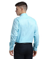 Turtle Men Cotton Solid Slim Fit Formal Shirts Sky Blue