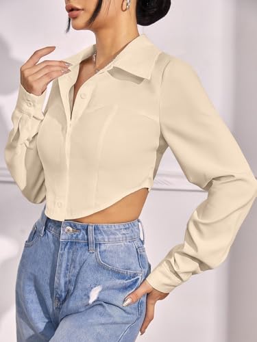 Greciilooks WomenS Regular Fit Western Shirt (Gl-W1915_Cream
