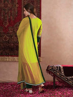 ANNI DESIGNER Womens Rayon Viscose Straight Solid Kurta with Pant & Dupatta (PANAI Mehandi_L_Mehandi_Large)