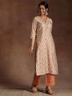 Libas WomenS Silk Blend Kurta Set (35888_Orange