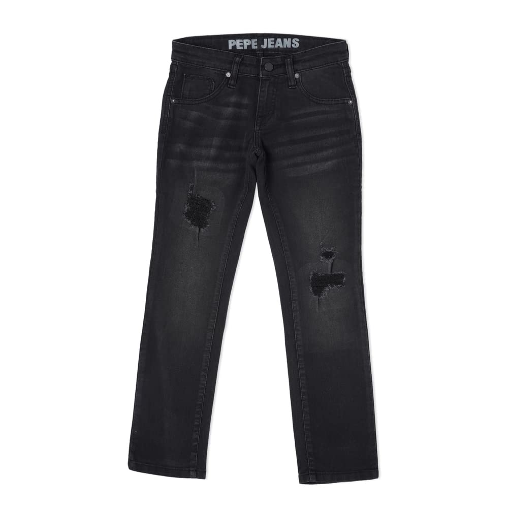 Pepe Jeans Boys Mid Rise Slim Fit Jeans, Black, 4 Years-5 Years