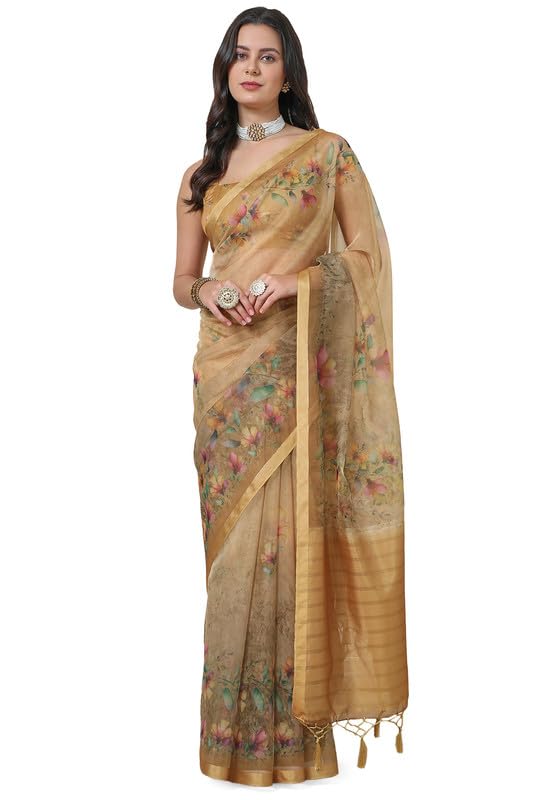 Soch Women Floral Print Saree with Tassels