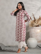 Anubhutee Ethnic Motif Printed Shirt Collar Straight Kurta