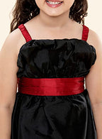 A.T.U.N. (ALL THINGS UBER NICE) Girls Solid Fit and Flare Dress Black-Maroon